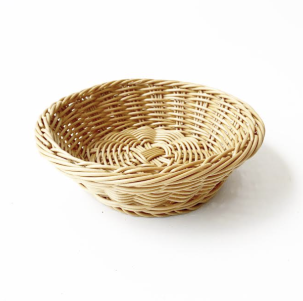 Brødkurv-natur-plast-3 Brødkurv i plast – natur Ø18 cm