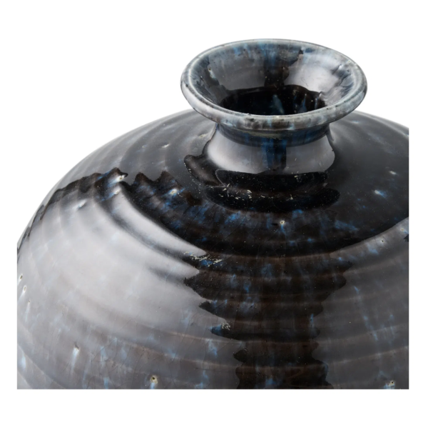 Keramik-vase-Mørkeblå-nr3 Keramik vase i mørkeblå – Ø27 × H44,5 cm