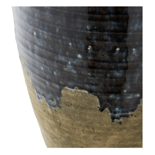 Keramik-vase-Mørkeblå-nr4 Keramik vase i mørkeblå – Ø27 × H44,5 cm