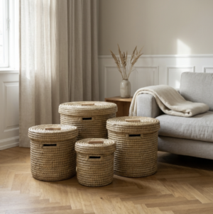 Antik dekorations krukke i metal – Beige