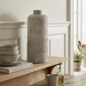 Antik dekorations krukke i metal – Beige