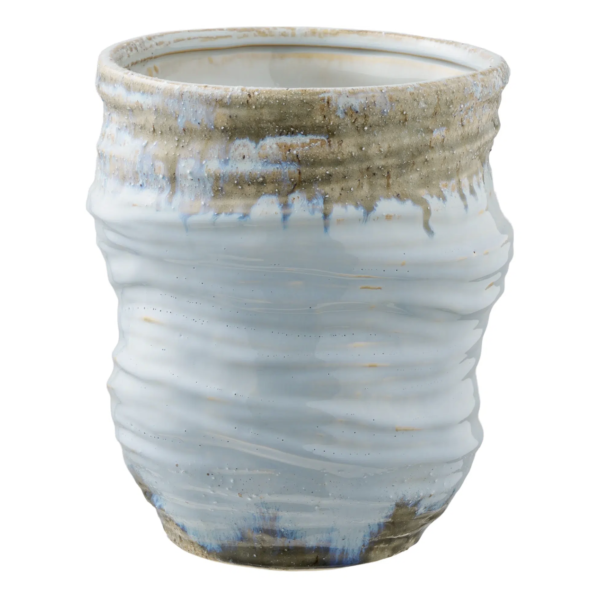 blå-vase-nr3 Keramik vase i lyseblå