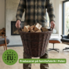 Stor brændekurv i pil – natur Ø50 × H36 cm