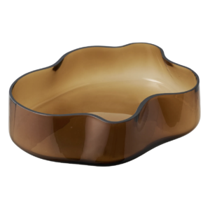 Glas fad i smoked brun – 29,5 × 24 × H7 cm